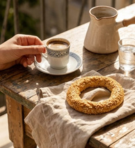 Breadsticks with coffee