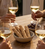 Bread rings with wine