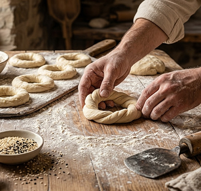 How a Kourkoulos breadstick is made
