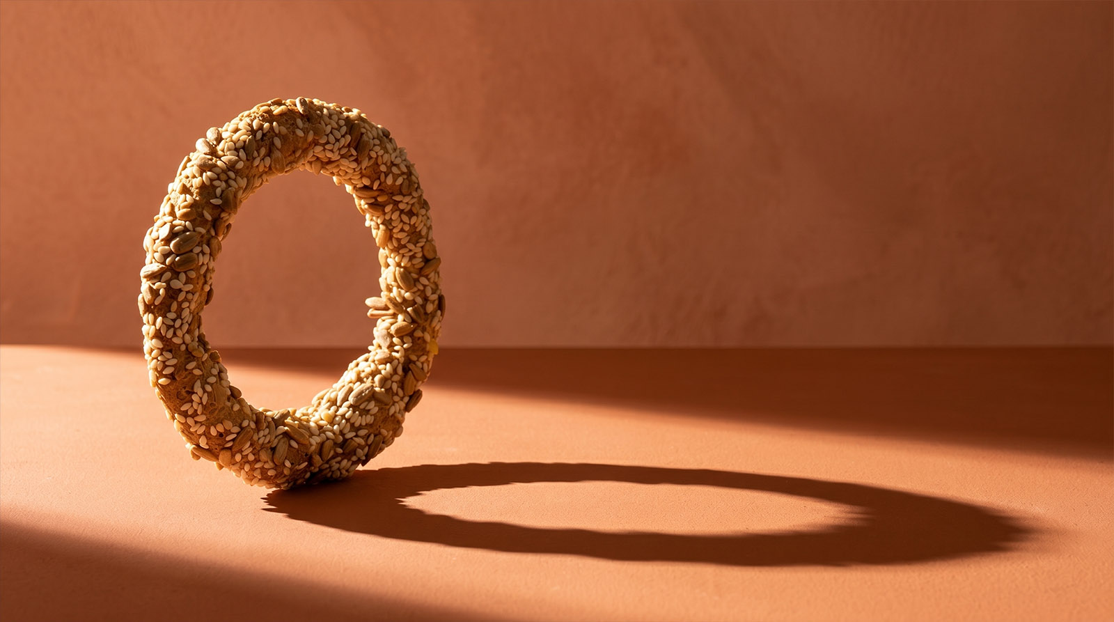 Multiseed bread ring on the table