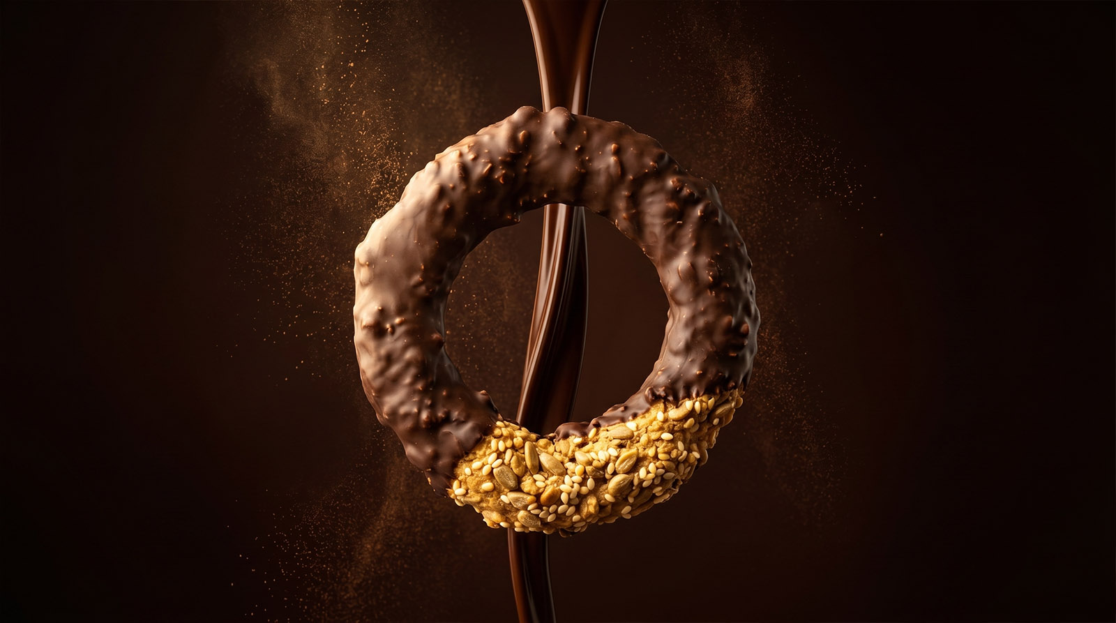 Crispy Multiseed Bread Rings with Chocolate