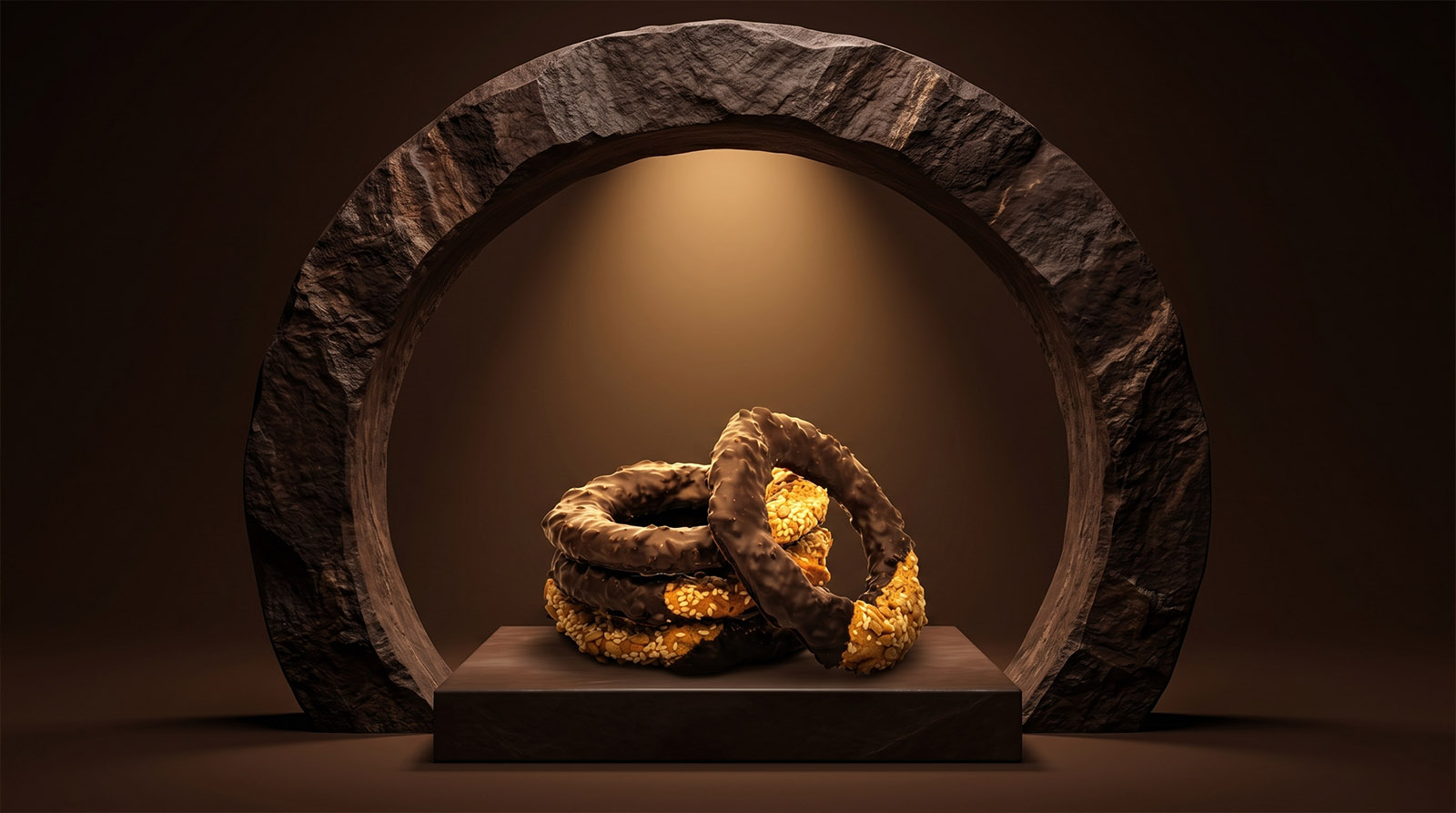 Kourkoulos Multiseed Bread Rings with Chocolate
