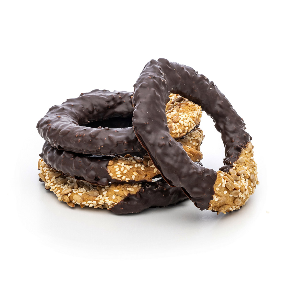 Kourkoulos Multiseed Bread Rings with Chocolate