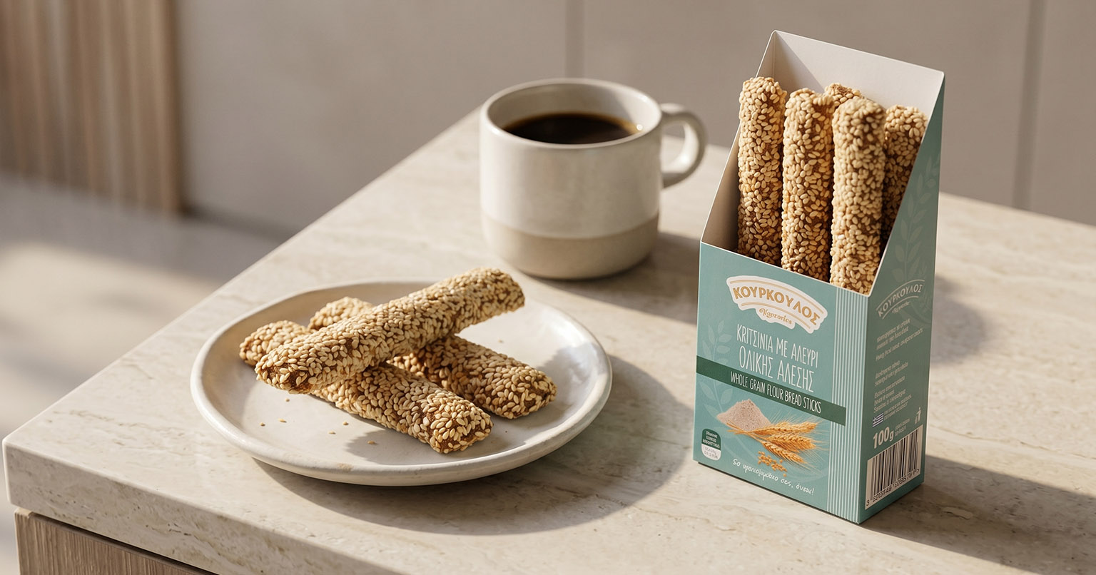 Whole Wheat Breadsticks served on the table