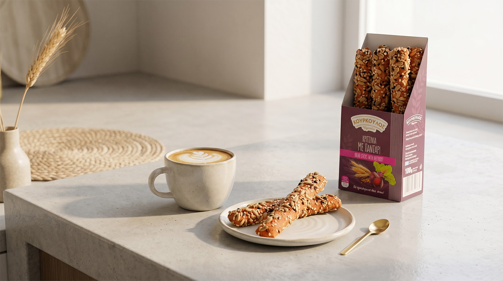 Kourkoulos beetroot breadsticks