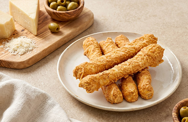 Kourkoulos Cheese Breadsticks on the table