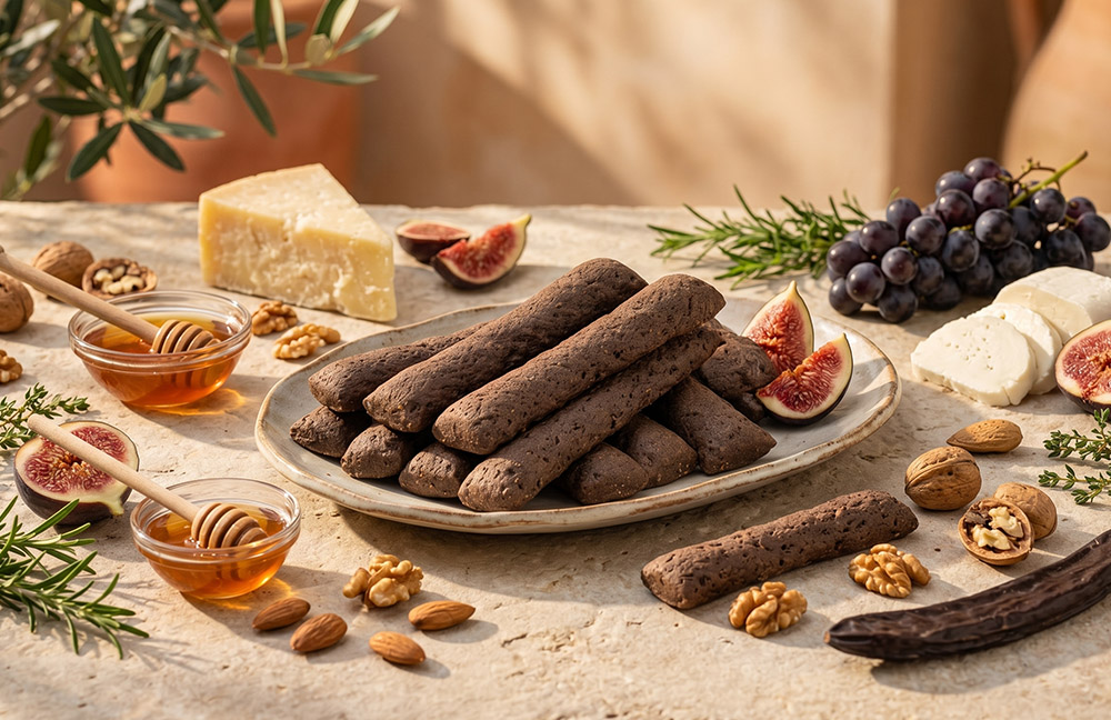 Kourkoulos Carob Breadstick on the table
