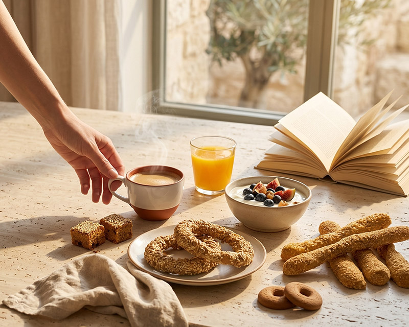 Πρωινή στιγμή με κριτσίνια Κούρκουλος
