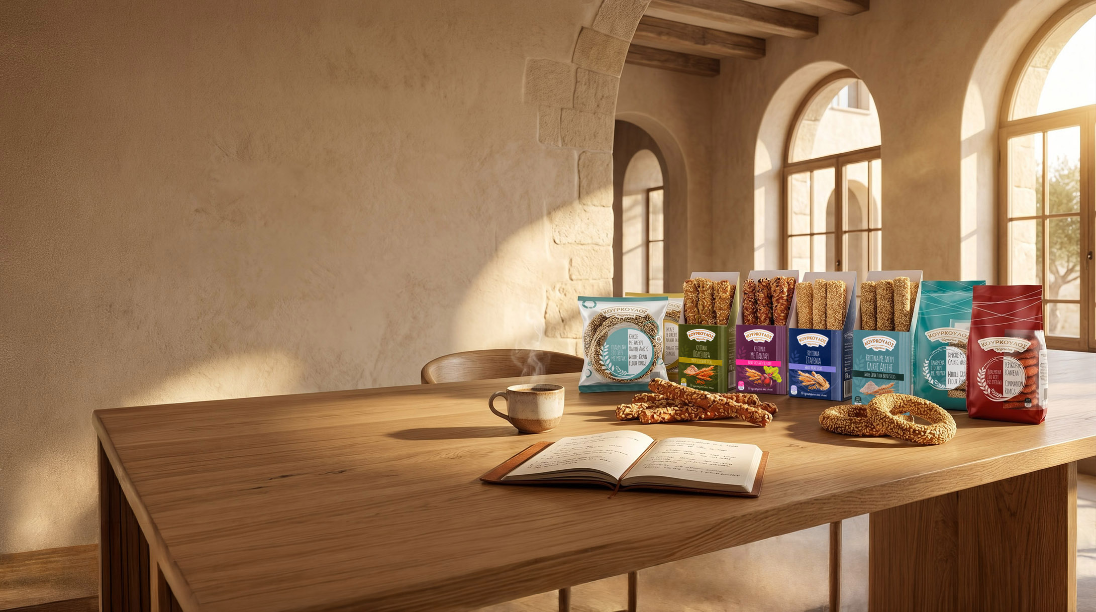 Kourkoulos products at a retail point